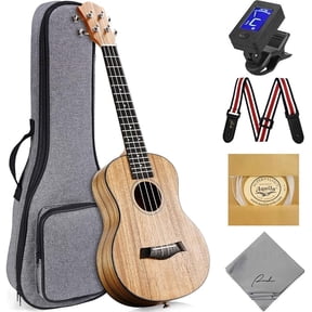 Ranch 26-Inch Tenor Ukulele Beginner Kit, Walnut Wood Instrument Set