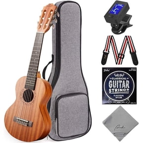 Ranch 28 Inch Acoustic Guitalele Kit 6 String Travel Guitar Ukulele Sapele Wood