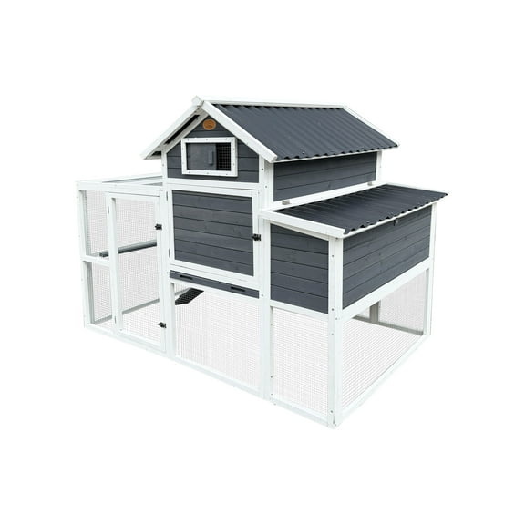 KennelMaster Ranch Coop with Run, 73.3" x 40" x 58", Spacious and Elevated Chicken Coop