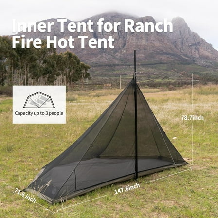 Ranch Fire Teepee Tent, 4-6 Person Waterproof Windproof 4 Season Tents for Camping
