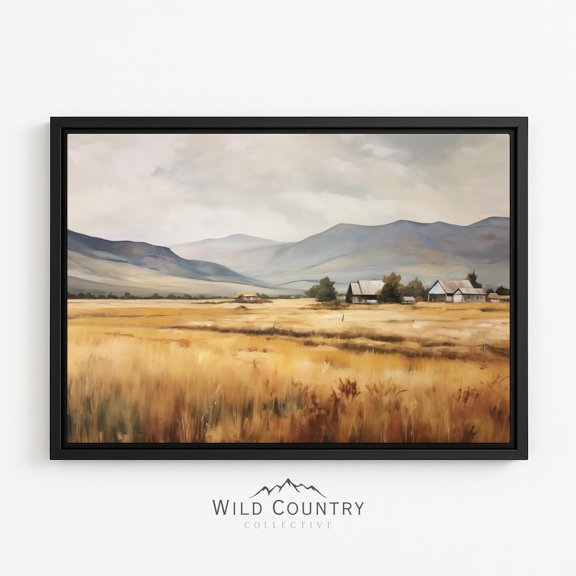 Ranch Prairie Golden Open Range Farmstead Cluster Blue Mountain Ridge Poster