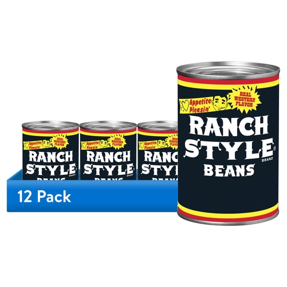 (12 pack) Ranch Style Canned Pinto Beans, Real Western Flavor, 15 oz