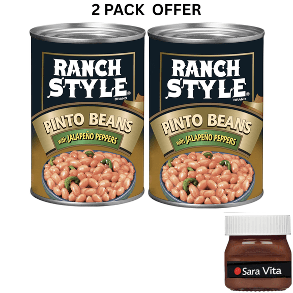 Ranch Style Pinto Beans With Jalapeno Peppers, Canned Beans, 15 oz. Can