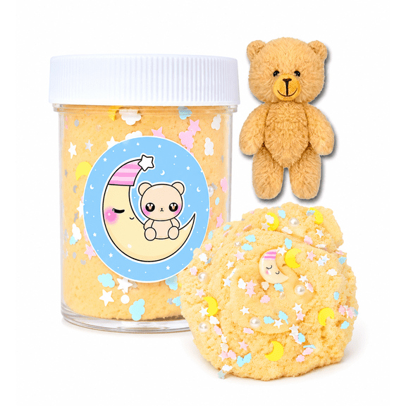Hoshimi Slimes Beary Sleepy Cloud Slime Bundle with Plushie, Fresh Linen, 4 oz