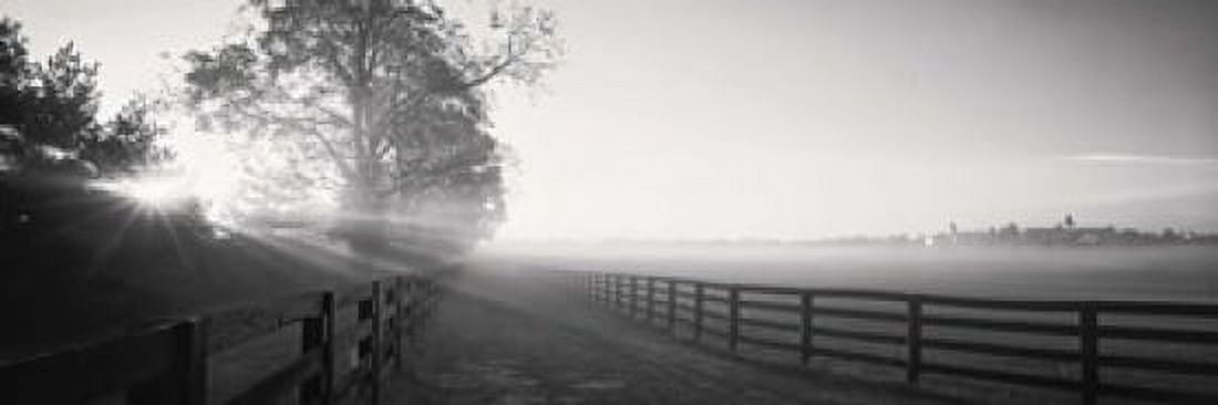 Ranch at dawn Woodford County Kentucky USA Canvas Art - Panoramic Images (18 x 6)