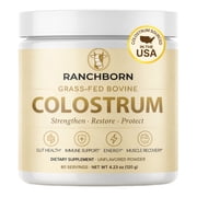 Ranchborn Colostrum Supplement Powder, Grass-Fed Bovine Colostrum for Gut Health & Immune Support, Unflavored, 60 Servings, Sourced in the USA