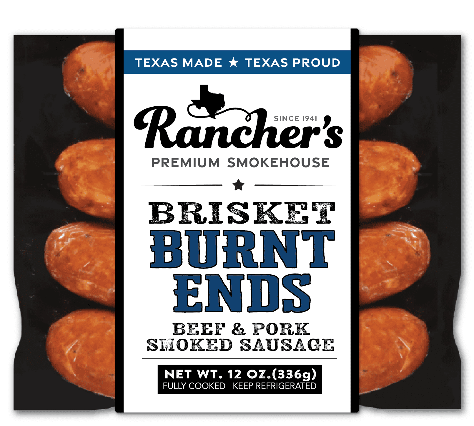 Rancher's Premium Smokehouse Brisket Burnt Ends Pork and Beef Sausage