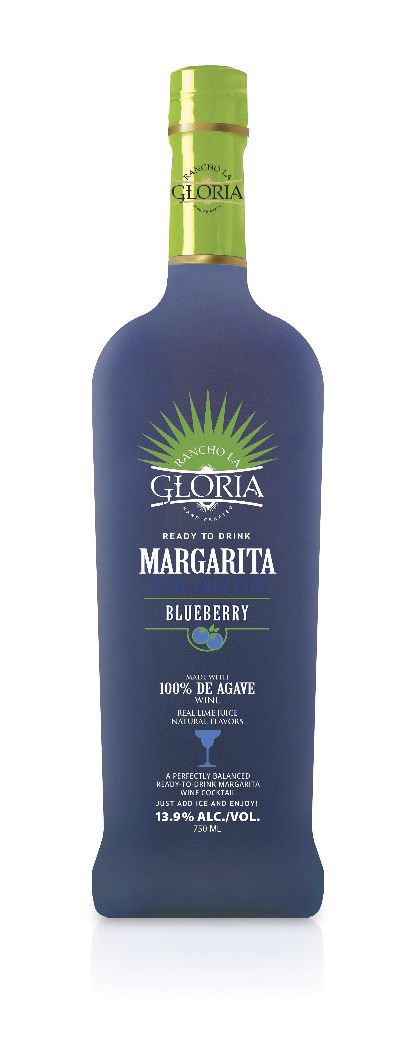 Rancho La Gloria, Blueberry Margarita Cocktail, 13.9 ABV, 750ml Glass