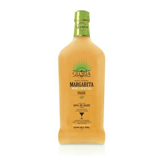 Rancho La Gloria, Peach Margarita Wine Cocktail, 13.9% ABV, 1.5L Glass Bottle, 10-150ml Servings