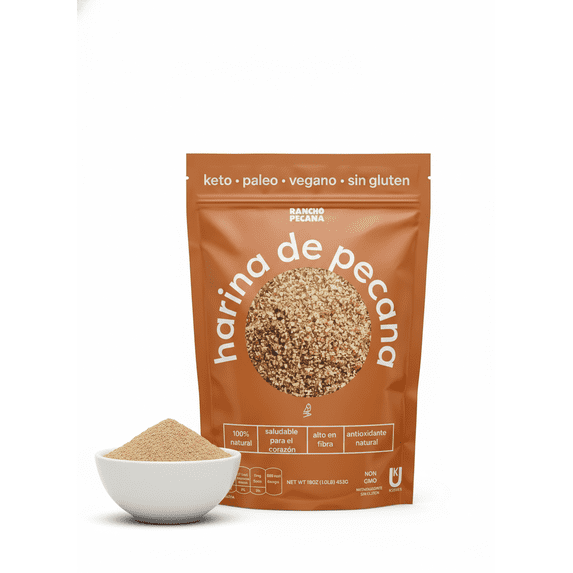 Rancho Pecana Premium Natural Pecan Flour 1 LB (16 Oz), Gluten-Free & Grain-Free, Vegan Keto-Friendly, Heart-Healthy, Finely Ground for Baking & Cooking