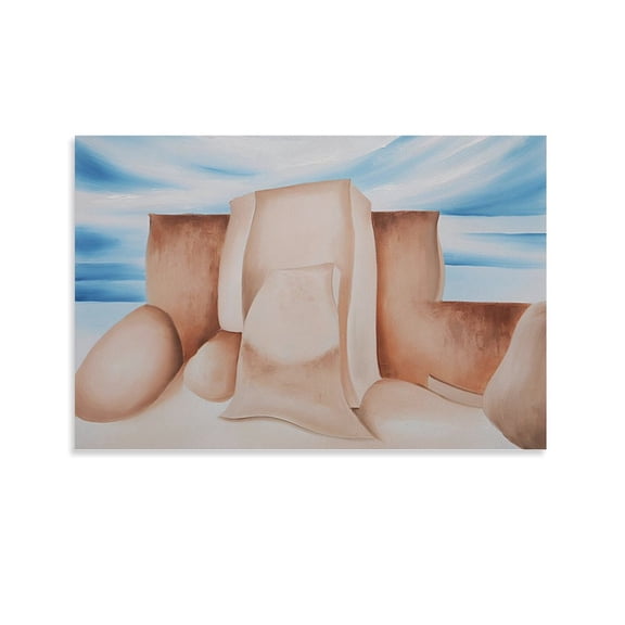 Ranchos Church, New Mexico (1930-1931) by Georgia OKeeffe Painting Poster Room Aesthetic Poster Print Art Wall Painting Canvas Posters Gifts Modern Bedroom Decor 12x18inch(30x45cm)