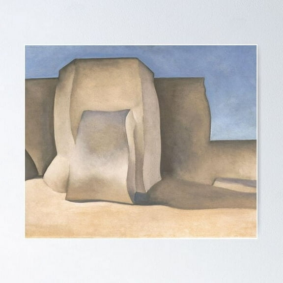 Ranchos Church New Mexico Art Of Georgia O'Keeffe Classic Drawing Poster Wall Art, Modern Wall Decor For Living Room Bedroom, 8x12 UNFRAMED