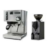 Rancilio Silvia Espresso Machine and Eureka Mignon Notte Grinder Bundle (Stainless Steel)