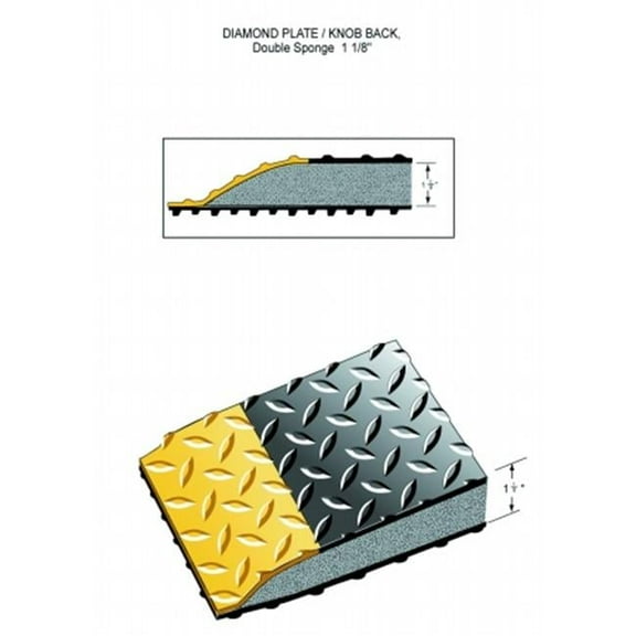 Ranco Industries DTK2436DS Diamond Plate/KnobBack 2 ft. x 3 ft. x 1-.12 in.
