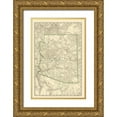 thumbnail image 1 of Rand McNally 11x14 Gold Ornate Wood Framed with Double Matting Museum Art Print Titled - Arizona - Rand McNally 1879, 1 of 4