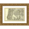 thumbnail image 1 of Rand McNally 14x10 Gold Ornate Wood Framed with Double Matting Museum Art Print Titled - Oregon - Rand McNally 1876, 1 of 4