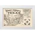 thumbnail image 1 of Rand McNally 14x10 White Modern Wood Framed Museum Art Print Titled - Texas Colonists and Emigrants Route 1878, 1 of 4