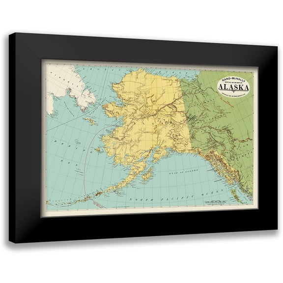 Rand McNally 14x11 Black Modern Framed Museum Art Print Titled - Alaska, Siberia - Rand McNally 1897