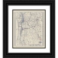 thumbnail image 1 of Rand McNally 15x17 Black Ornate Wood Framed with Double Matting Museum Art Print Titled - Washington, Oregon - Rand McNally 1925, 1 of 4