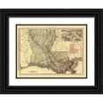 thumbnail image 1 of Rand McNally 18x14 Black Ornate Wood Framed with Double Matting Museum Art Print Titled - Louisiana Railroads - Rand McNally 1896, 1 of 4