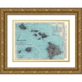 thumbnail image 1 of Rand McNally 18x14 Gold Ornate Wood Framed with Double Matting Museum Art Print Titled - Hawaii - Rand McNally 1902, 1 of 4