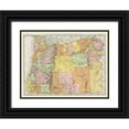 thumbnail image 1 of Rand McNally 18x15 Black Ornate Wood Framed with Double Matting Museum Art Print Titled - Oregon - Rand McNally 1898, 1 of 4