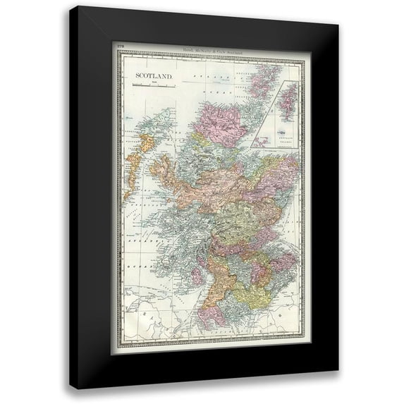 Rand McNally 18x24 Black Modern Framed Museum Art Print Titled - Scotland - Rand McNally 1894