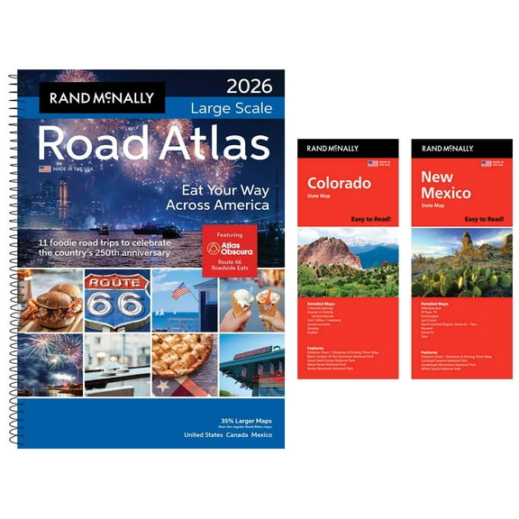 Rand McNally 2026 Large Scale Road Atlas with Easy to Read Colorado & New Mexico Maps