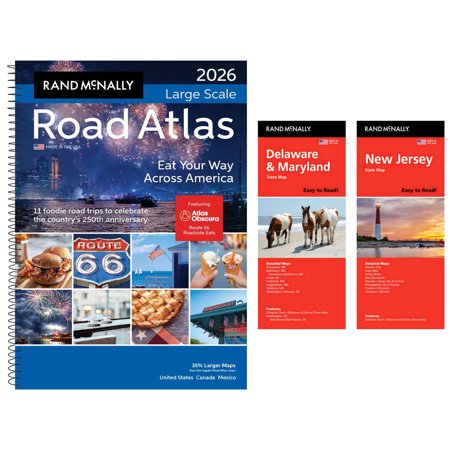 Rand McNally 2026 Large Scale Road Atlas with Easy to Read Delaware/Maryland & New Jersey Maps