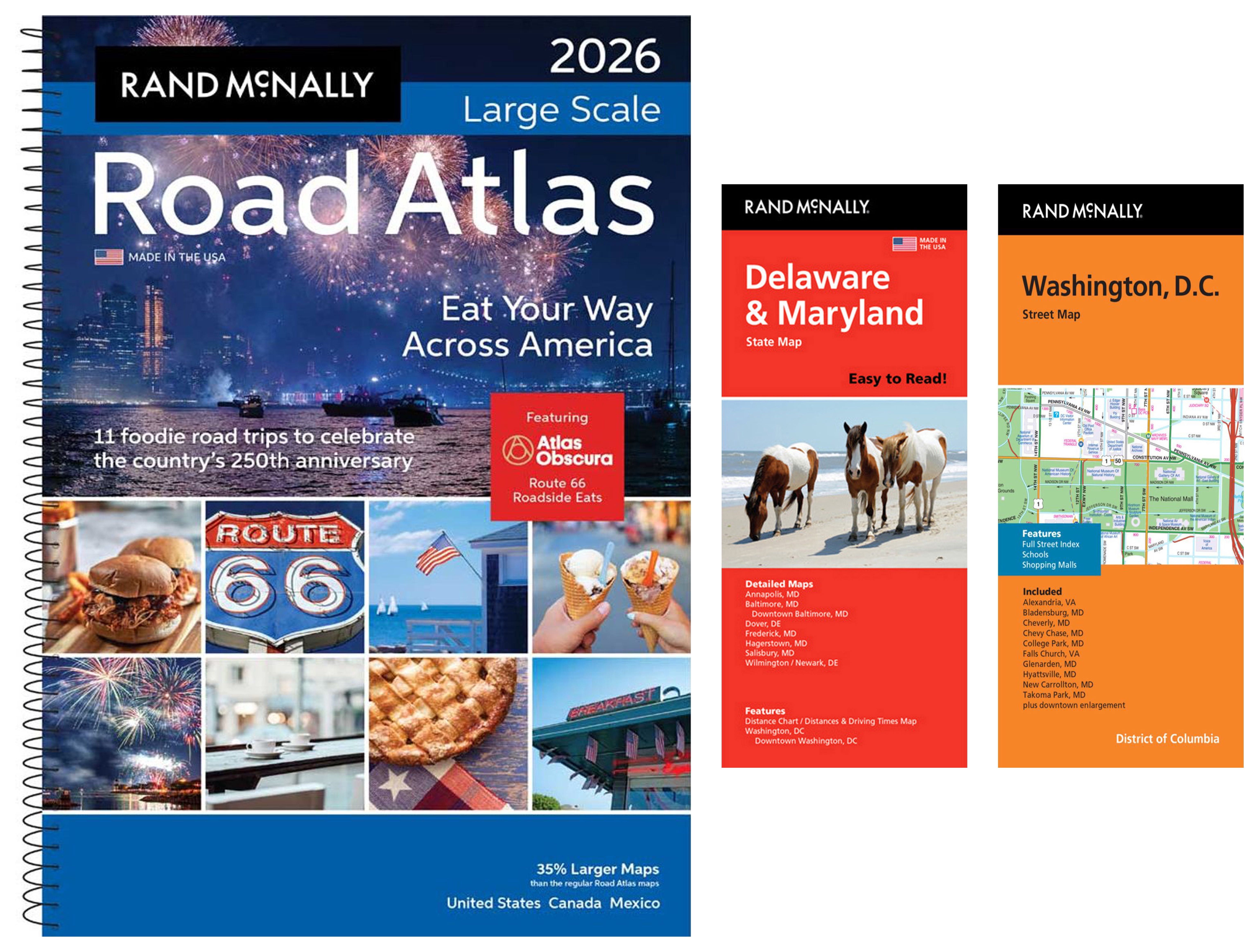 Road Maps Washington State Rand McNally 2026 Large Scale Road Atlas With Easy To Read Delaware Maryland Washington D C Maps 550c8d4b 3073 4177 Bfd3 