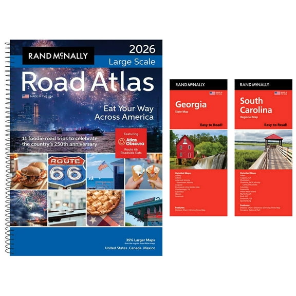 Rand McNally 2026 Large Scale Road Atlas with Easy to Read Georgia & South Carolina Maps