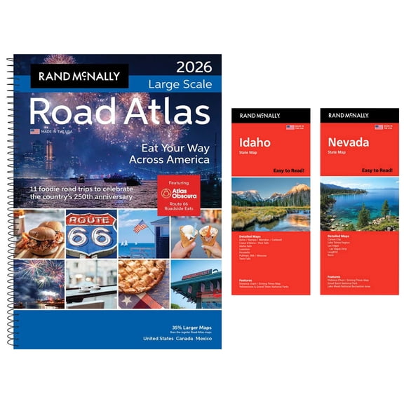 Rand McNally 2026 Large Scale Road Atlas with Easy to Read Idaho & Nevada Maps