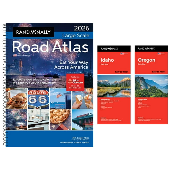 Rand McNally 2026 Large Scale Road Atlas with Easy to Read Idaho & Oregon Maps