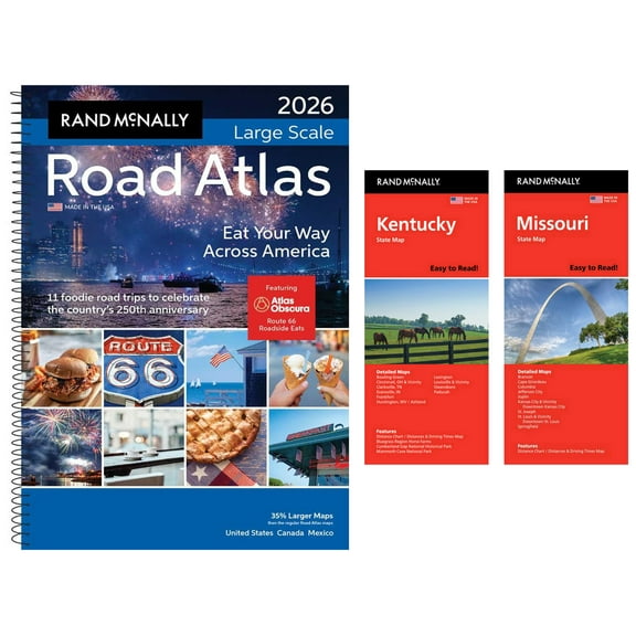 Rand McNally 2026 Large Scale Road Atlas with Easy to Read Kansas & Missouri Maps