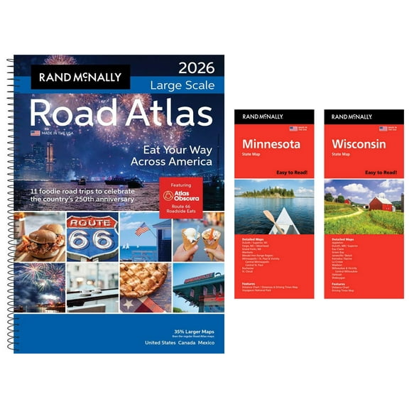 Rand McNally 2026 Large Scale Road Atlas with Easy to Read Minnesota & Wisconsin Maps