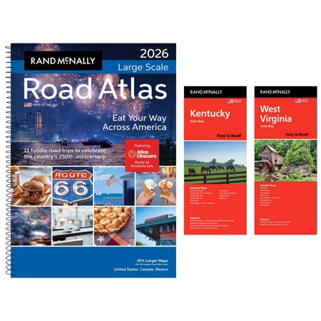 Rand McNally 2026 Large Scale Road Atlas with Easy to Read Kentucky & West Virginia Maps