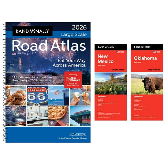 Rand McNally 2026 Large Scale Road Atlas with Easy to Read New Mexico & Oklahoma Maps