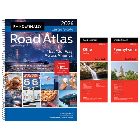 Rand McNally 2026 Large Scale Road Atlas with Easy to Read Ohio & Pennsylvania Maps