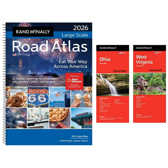 Rand McNally 2026 Large Scale Road Atlas with Easy to Read Ohio & West Virginia Maps