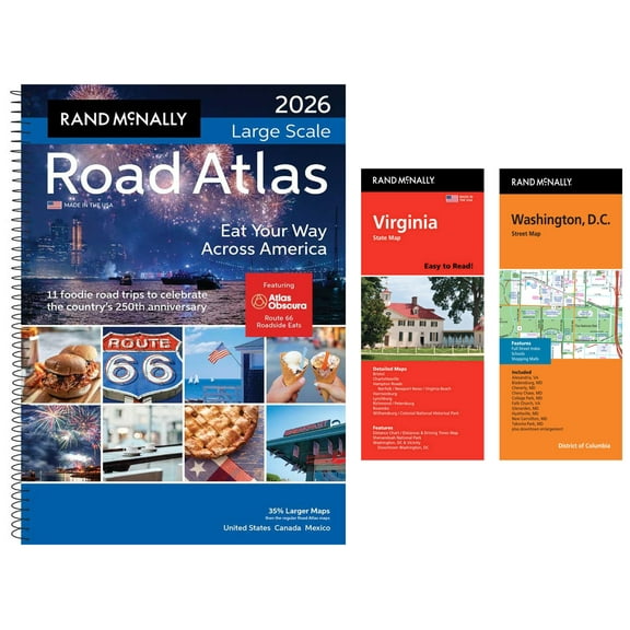 Rand McNally 2026 Large Scale Road Atlas with Easy to Read Virginia & Washington, D.C. Maps