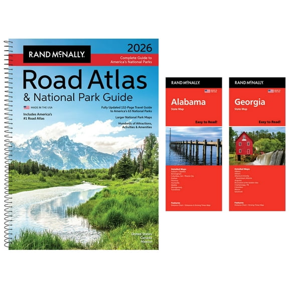 Rand McNally 2026 Road Atlas & National Park Guide with Alabama & Georgia State Maps