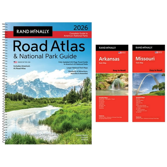Rand McNally 2026 Road Atlas & National Park Guide with Arkansas & Missouri State Maps