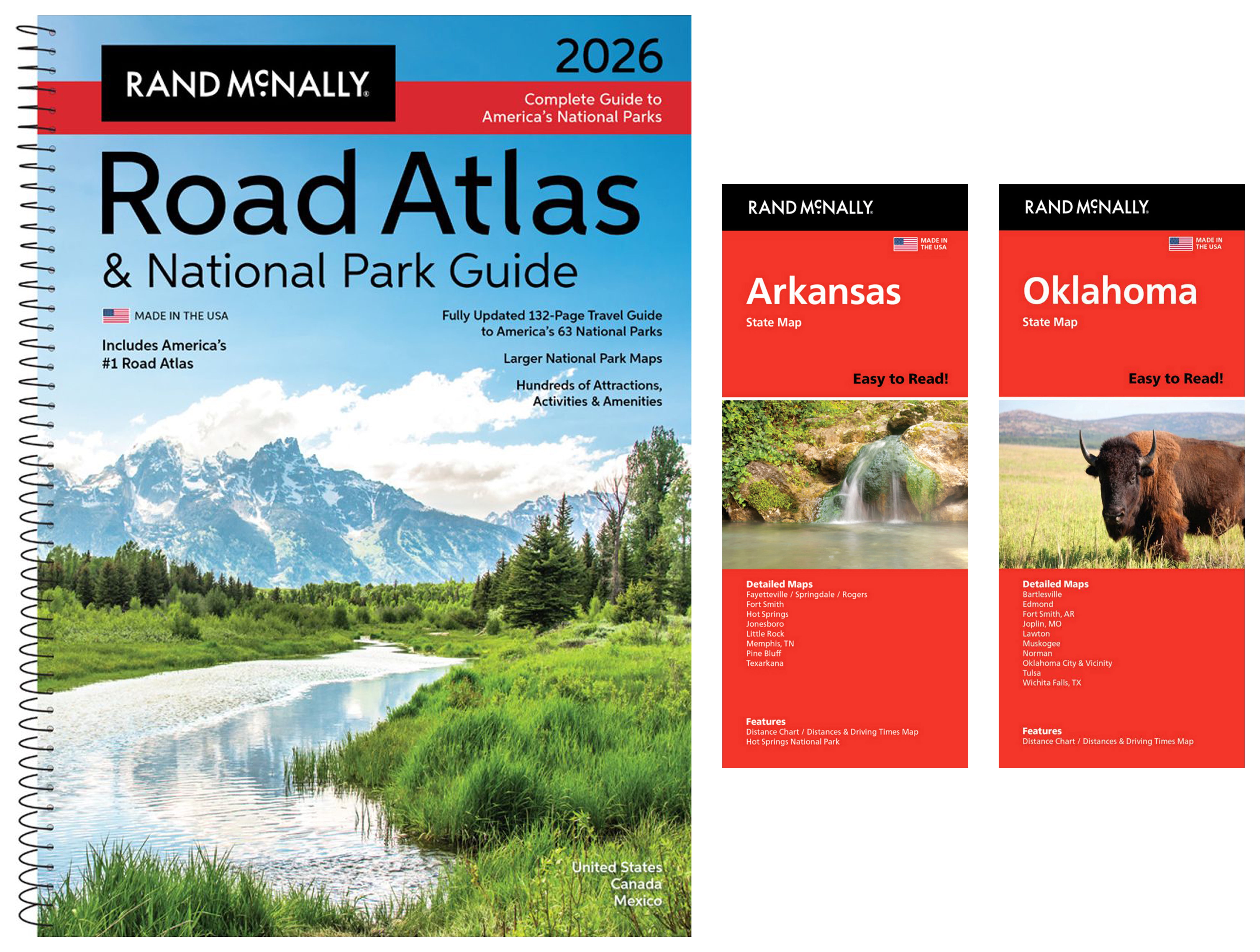 Rand McNally 2026 Road Atlas & National Park Guide with Arkansas & Oklahoma State Maps