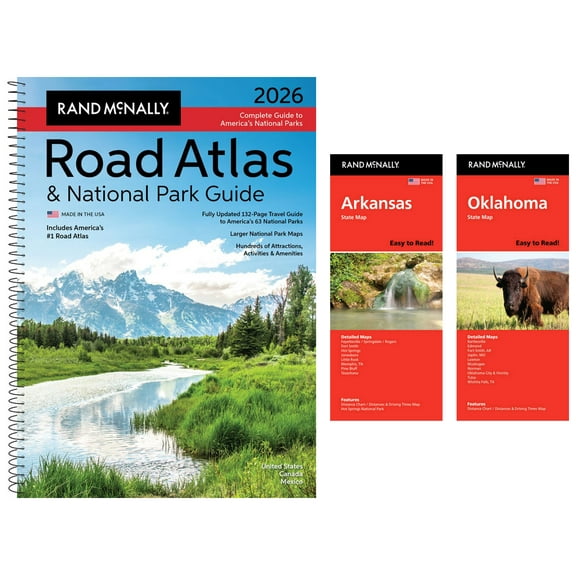 Rand McNally 2026 Road Atlas & National Park Guide with Arkansas & Oklahoma State Maps