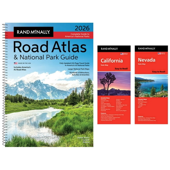 Rand McNally 2026 Road Atlas & National Park Guide with California & Nevada State Maps