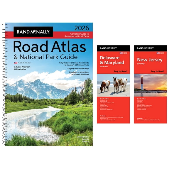 Rand McNally 2026 Road Atlas & National Park Guide with Delaware/Maryland & New Jersey Maps