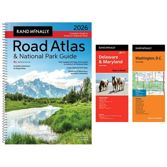 Rand McNally 2026 Road Atlas & National Park Guide with Delaware/Maryland & Washington, D.C. Maps