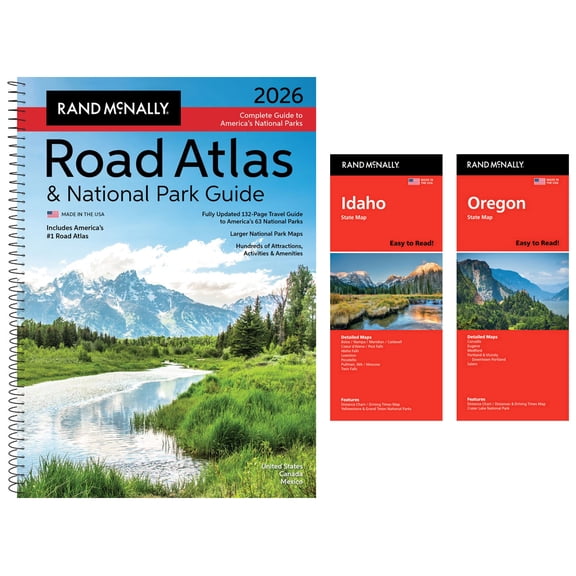 Rand McNally 2026 Road Atlas & National Park Guide with Idaho & Oregon Maps