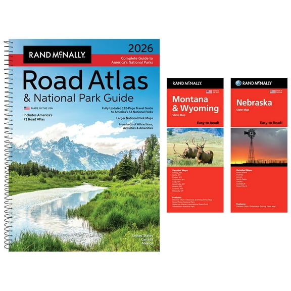 Rand McNally 2026 Road Atlas & National Park Guide with Montana/Wyoming & Nebraska Maps