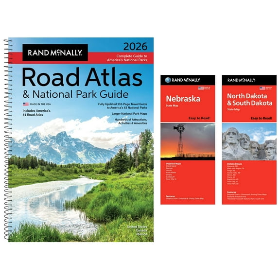 Rand McNally 2026 Road Atlas & National Park Guide with Nebraska & North Dakota/South Dakota Maps